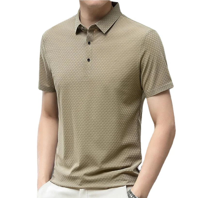 Threebooy Clothing Polo Shirts Summer Business Fashion Lapel Collar Casual Tees High-End Solid Color Short Sleeve Polo Shirt 4XL