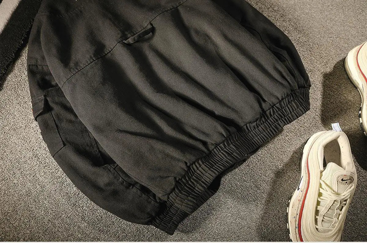 Threebooy Jacket Men's Spring Autumn Tooling Multi-Pocket Casual Zipper Buttons Turndown Collar Loose Air Force Pilot Jackets Coat