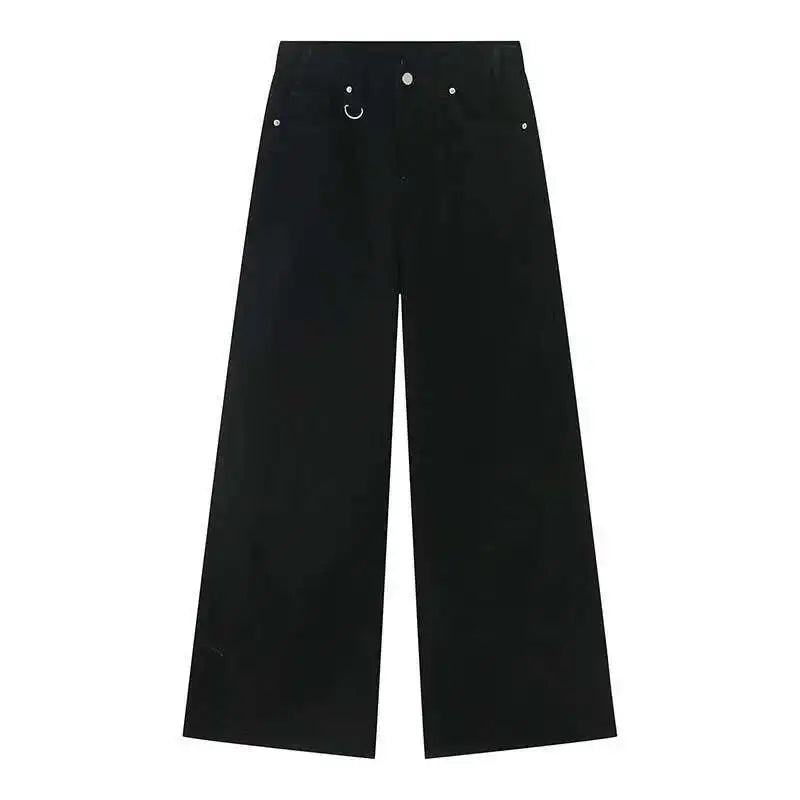 Threebooy  High Street Men's Denim Pants Camouflage Casaul Straight Bottom Simple Wide Leg Loose Trousers Spring Stylish 2025