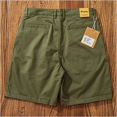 Threebooy  Summer Men's Loose Straight Leg Casual Shorts Versatile Multi-Pocket Workwear Five-Quarter Pants Retro Japanese Style