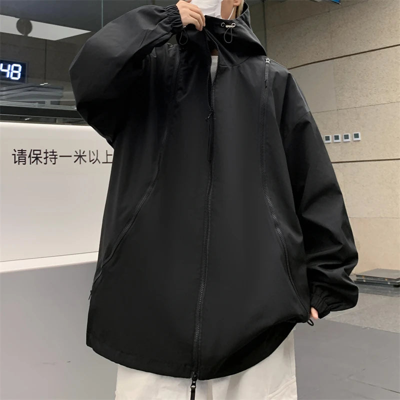Threebooy Man Hoodie Loose Fitting Men's Clothing Men Spring Jackets Men's Korean Style Clothes Outerwear Popular Hooded Coats Models