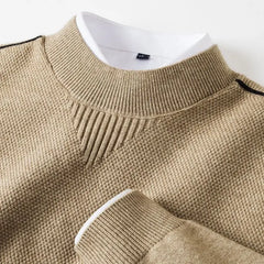 Threebooy  New Winter New Men's Sweater Half Turtle Neck Inverted Triangle Jacquard Sweater Base