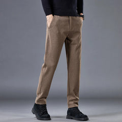 Threebooy  Fashion Slim Stripe Men's Pants Elastic Waist Business Suit Stretch Thick Korea Formal Trousers Male Brand Clothing 28-38