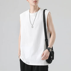 Threebooy  New Arrival Men's Sleeveless T Shirt Summer Fashion Solid O Neck Sleeveless T Shirts Men Women Cotton Casual Loose Street Tops