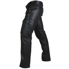 Threebooy  Spring Fashion Men's Rock Style PU Leather Pants Men's Faux Leather Slim-Fit Motorcycle Trousers