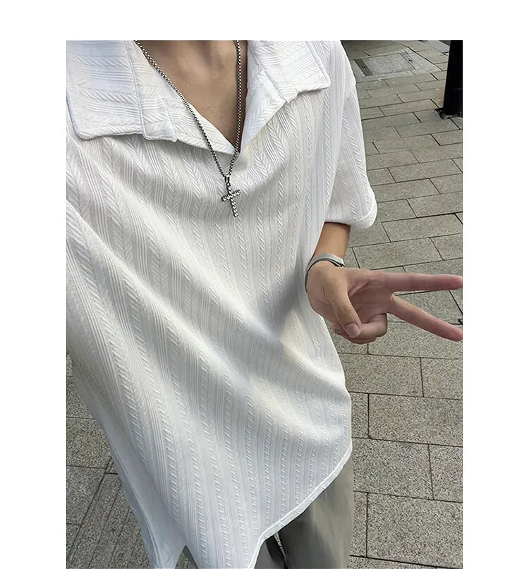 Threebooy Mens Soft Comfortable Polo Shirt Collared Knit Summer Solid Classic Simple Casual Short Sleeve Breathable Fabric Plain T Shirt
