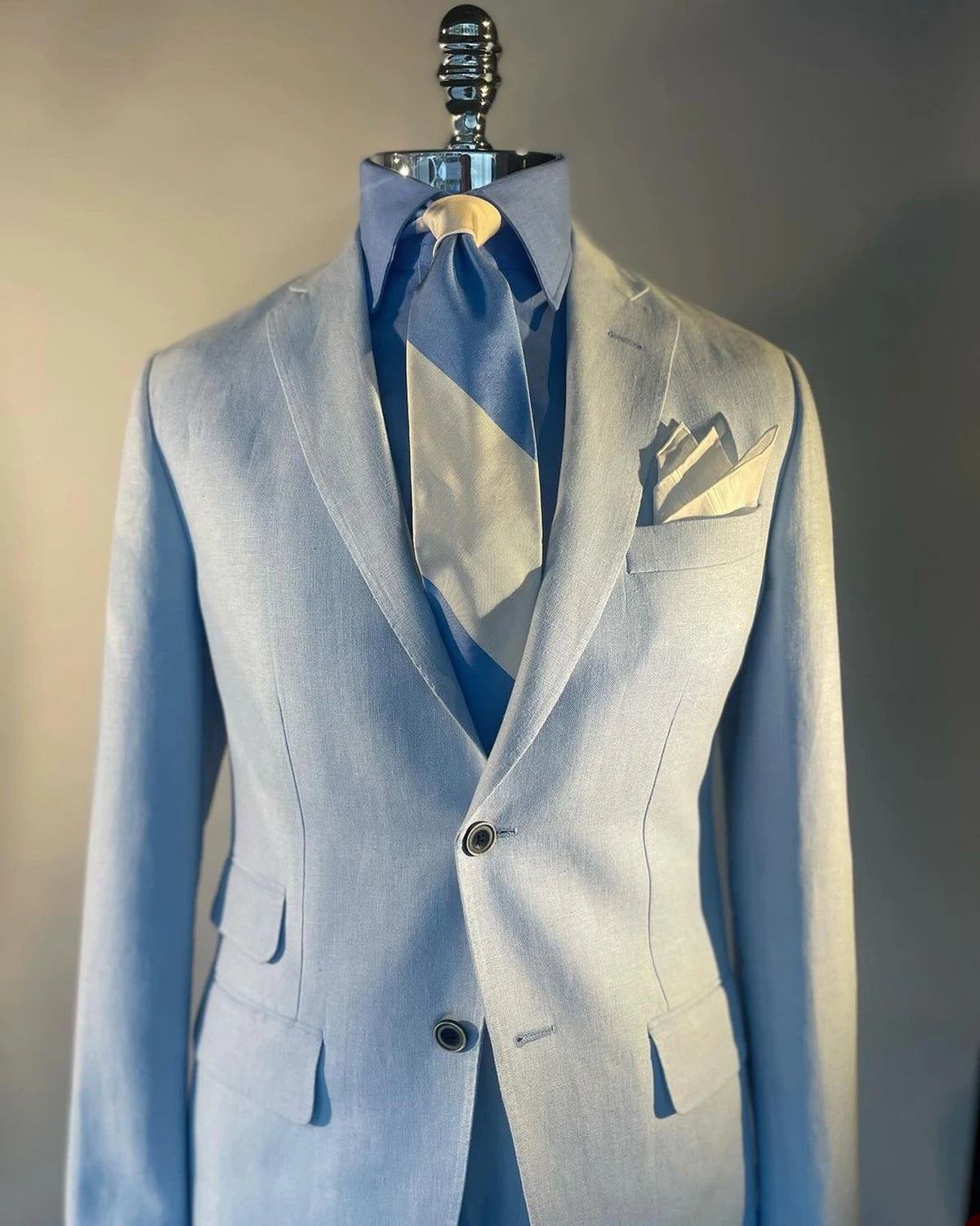 Threebooy  Men's Suit 2 Pieces Blazer Pants Bow Collar Single Breasted Buckle Business Work Wear Wedding Prom