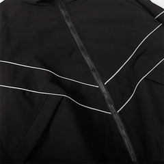 Threebooy 3M Reflect Varsity Jacket Men High Street Patchwork Color Black Windbreaker Coats Women Spring Autumn Fashion College Jackets
