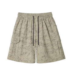 Threebooy  Summer Men Camo Cargo Shorts Elastic Waist Adjustable Outdoor Casual Large Pockets Military Tactical Breathable  Fashion