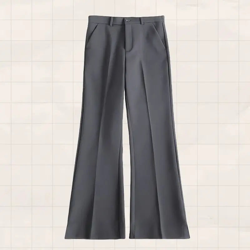 Threebooy  Micro-flared Suit Trousers Men Spring Summer High-end Suit Trousers High Street Drape Casual Trousers