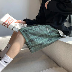 Threebooy Oversize Casual Shorts Men's Thin Street Trend Hip-hop Drawstring Sports Five Points Loose Straight Pants Printed Summer Clothes