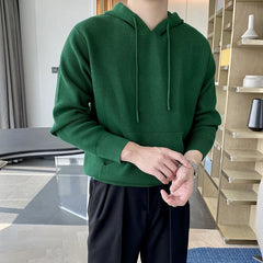 Threebooy  New Japanese Leisure Men's Hooded Sweater Trendy Harajuku Preppy Style Long Sleeve Hoodies Autumn Casual Vintage Warmth Knitwear