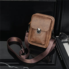 Threebooy  Vintage Mini Men's Crossbody Bag Fashion Shoulder Bag Men Mobile Phone Bag Casual Handbags Small Crossbody Shoulder Bag For Men