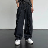 Threebooy  New Personality Street Autumn Hip-hop Jeans Men's Splicing Denim Trousers Men's Oversized Loose Casual Wide-leg Pants 5XL