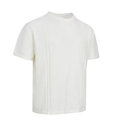 Threebooy New Fashion Men Business Tops Light Luxury Leisure Knitted O Neck T-shirts for Man Popular Cleanfit Style Short Sleeve Knitwear