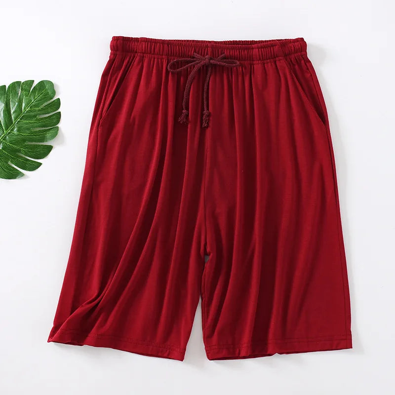 Threebooy  Men's Shorts Summer Thin Five-point Home Shorts Loose Casual Large Size Home Pajamas Beach Pants