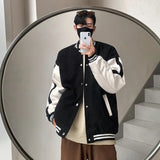 Threebooy Baseball Jacket For Men Trend Hip Hop Streetwear Large Size 5XL Loose Patchwork Jacket Coat College Style Bomber Jckets