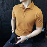Threebooy Men's Short-sleeved Summer Polo Shirts/Male Slim Fit Fashion Business Polo Shirts/Man Solid Color T-shirts Plue Size M-4XL