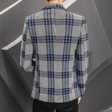 Threebooy  New Men's Suit Jacket Spring Autumn Street Men's Plaid Suit Jacket Casual Business Brand Clothing Men Slim Blazer Masculino