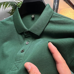 Threebooy Korean Style Men's Summer Casual Short Sleeves Polo Shirts/Male Slim Fit High Quality Solid Color Business Polo Shirts 4XL