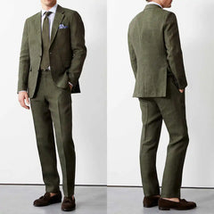 Threebooy  Elegant Men's Suit  Bow Collar 2 Pieces Blazer Pants Single Breasted Business Formal Work Wear