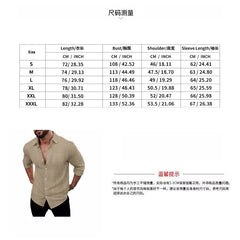 Threebooy  Spring and autumn men's casual linen loose-fitting breathable suit, fashionable and high-quality long-sleeved shirt, long pants,