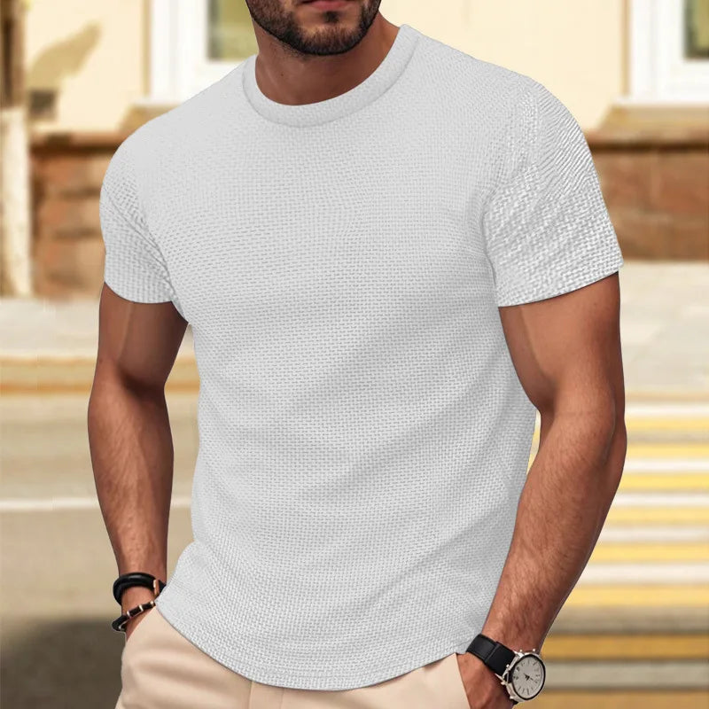 Threebooy  Men's Summer New European Size Men's Short-sleeved T-shirt Breathable Slim-fit Top Men's Running Sports T-shirt Graphic T Shirts