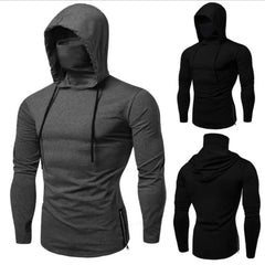 Threebooy 2024 New Men Solid Black Gray Hoodie Long Sleeve Hooded Sweatshirt for Man Sports Fitness Gym Running Casual Pullover Tops