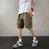 Threebooy  Men Cargo Shorts Streetwear Unisex Hip Hop Elastic Waist Short Pants