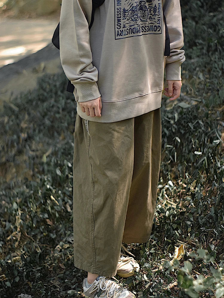 Threebooy Japanese Retro Work Pants Men Women Cargo Wear Casual Pants Loose Wide-leg Pants Casual Straight-leg Trendy High-end Trousers