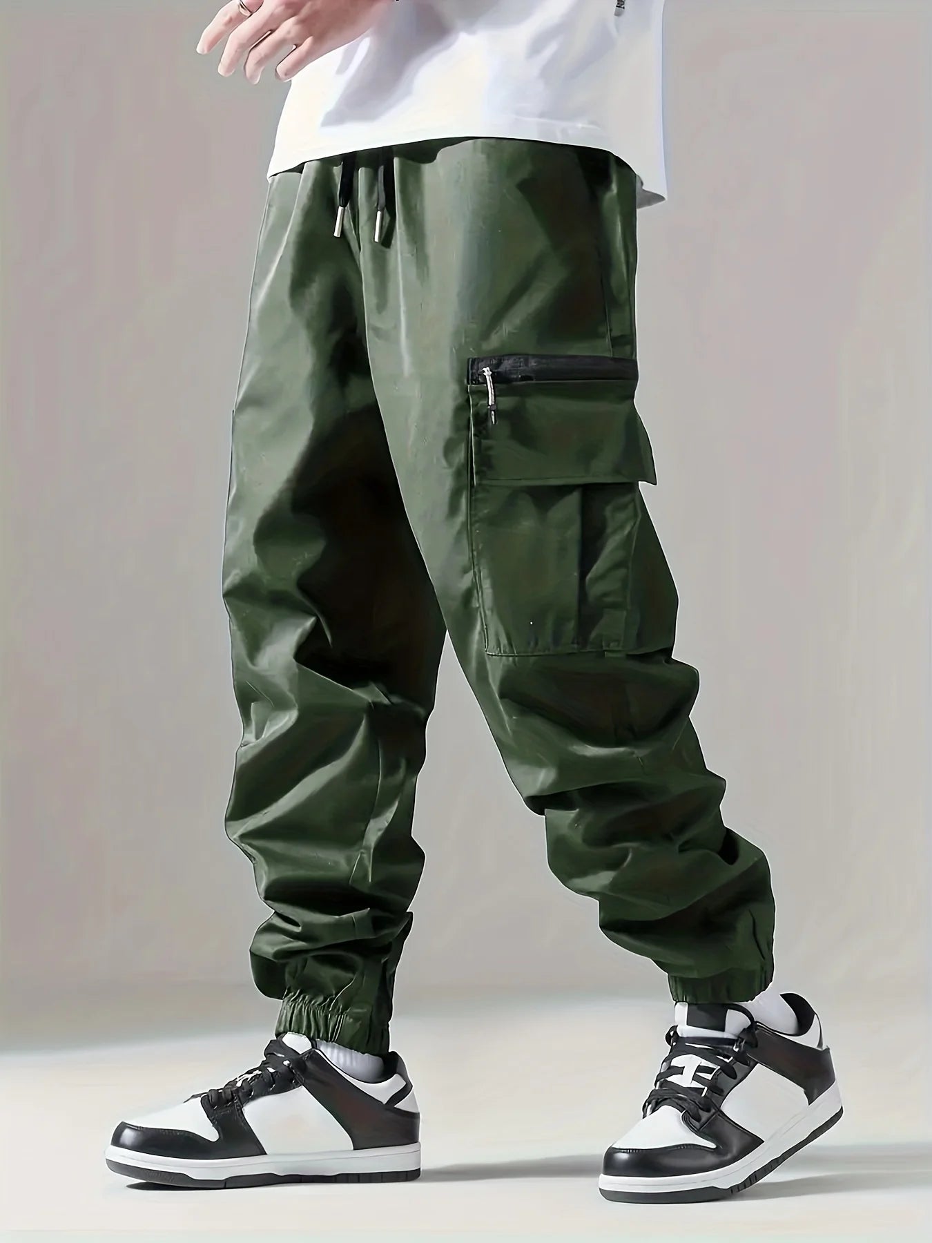 Threebooy  Men's Cargo Pants, Thin Trousers, Comfortable and Breathable, Outdoor Casual, Wearable, Running, Cycling, Multi-pocket 004