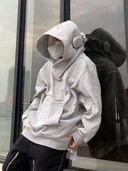 Threebooy 2024 autumn and winter styles with plush and thickened high neck hooded, niche social anxiety, loose fitting, trendy men,