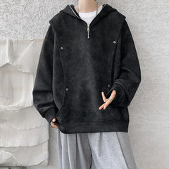 Threebooy Retro Tie-dye Printed Hoodie Men Fleece Warm Pullover Sweatshirts High Street Hip Hop Streetwear Oversized Unisex Hoodie