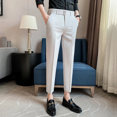 Threebooy Men Spring High Quality Leisure Blazer Pants/Male Summer Leisure Fashion Business Trousers Plus Size 28-36