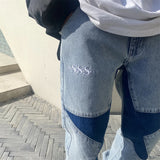 Threebooy Streetwear Pants Jeans Hip Hop Y2k Man Baggy Cargo Casual Woman Stacked Men Free Shipping Slim Flare Star Blue Men's Clothing