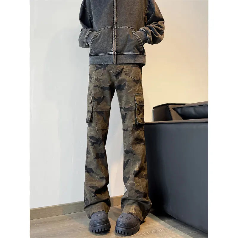 Threebooy  Military Tactical Cargo Pants Men Straight Leg Camouflage Outdoor Work Hiking Durable Jogger Trousers Streetwear Clothing