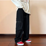 Threebooy Men's Clothing Cargo Pants Jogger Work Wear Man Pants New Y2k Wine Red Spring Casual Loose Straight Leg Wide Leg Men Trousers