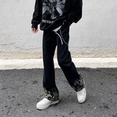 Threebooy Jeans With Print Gothic Printing Hip Hop Streetwear Vintage Denim Trousers Man Pants Men Baggy Trendyol Straight Leg Y2k