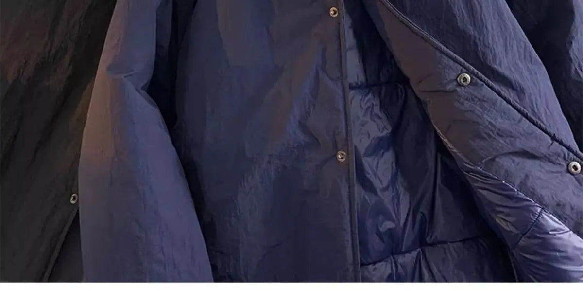 Threebooy Thickened Winter Parkas Japanese Large Size Retro Workwear English Letters Padded Coat Loose Lapel Warm Button Up Coat
