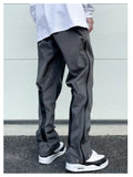 Threebooy High Street Korean Style Loose Open Casual Pants Men's Zipper Casual Straight Tube Waterproof Charge Pants