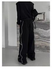 Threebooy American High Street Style Retro Trend Functional Style Drawstring Loose Sports Wide-leg Trousers Autumn Winter New Style Pants