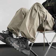 Threebooy Men Cargo Pants Ribbon Hip Hop Jogging Pants Male Casual Streetwear Harem Trousers Pockets New Elastic Waist Woman Sweatpants