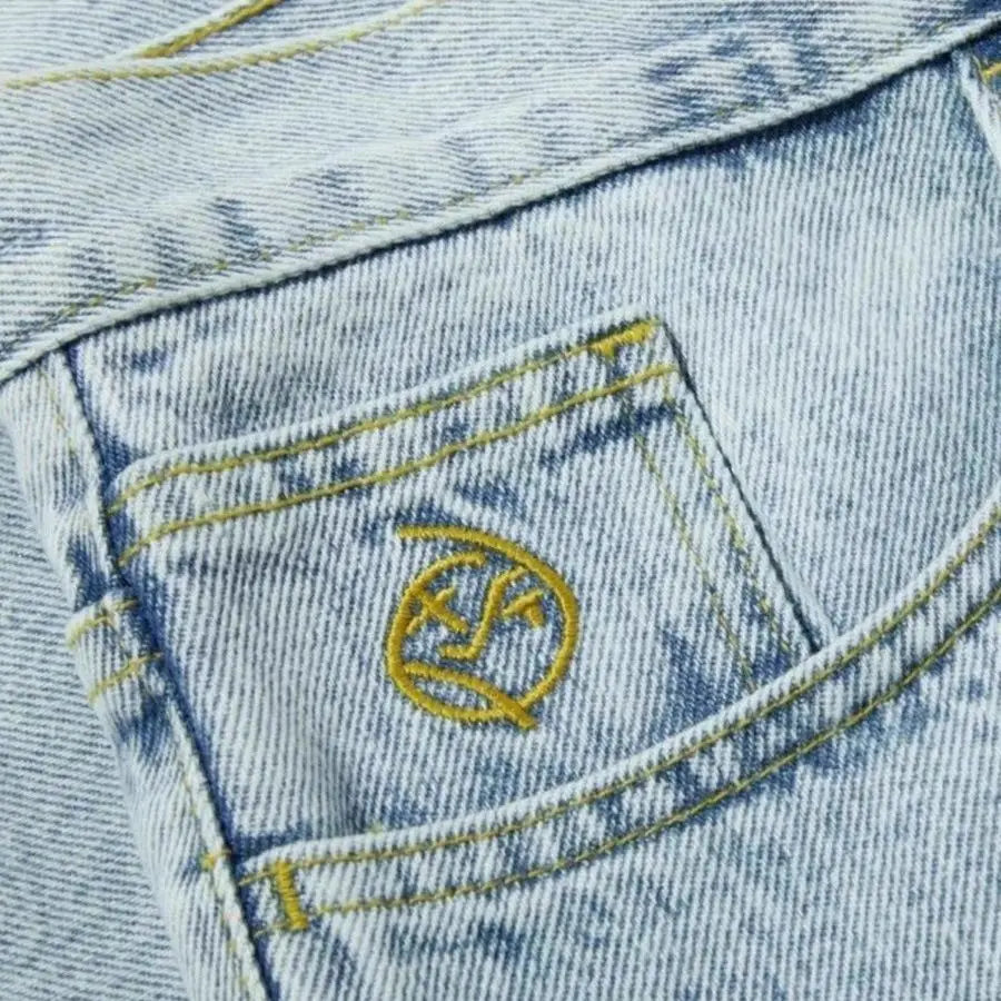 Threebooy Vintage BIGBOY loose simple embroidered denim pants new streetwear wide leg loose denim pants fashionable straight pants