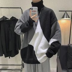 Threebooy Turtleneck Sweater Men Winter Warm Thickened Sweaters Loose Pullovers Knitted Men's Sweater Jumper New