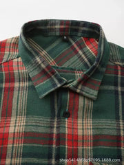Threebooy  Autumn and Spring New Fashion Trend American Vintage Long Sleeve Plaid Shirt Men's Loose Sports Comfortable High Quality Shirt