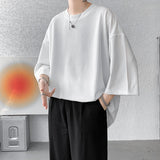 Threebooy High Quality Men Oversized Ice Silk T Shirts Summer Mens Half Sleeve Fashions Harajuku T-Shirt Male Solid Simple Daily Tees