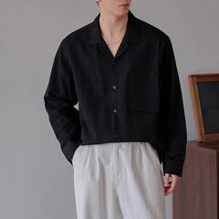 Threebooy New Trend Men Luxury Business Shirts Casual Striped Long Sleeve Cardigan Tops Japanese Style Fashion Leisure Commuter Blouse