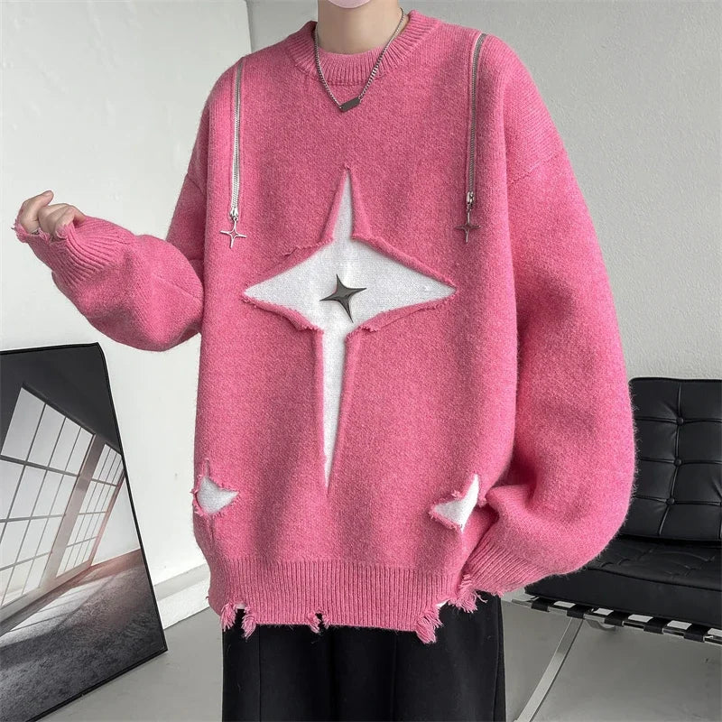 Threebooy Male Jumper Printed Sweaters Men's Winter Sweater New in Sweaters Pullover Knit Harajuku Knitwear Luxury Clothing Clothes