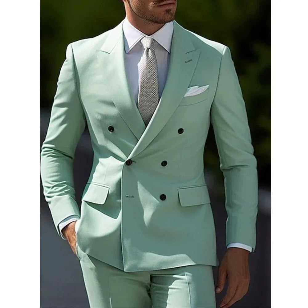 Threebooy  Man Host Premium Dress Men Suit 2piece Set Casual Business British Suit Best