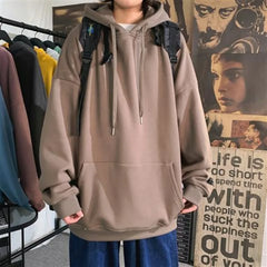 Threebooy  Gothic Vibe Hooded Sweatshirt Men's Hong Kong Streetwear Oversized Leisure Top Ins Korean Chic Spring/Fall Outerwear